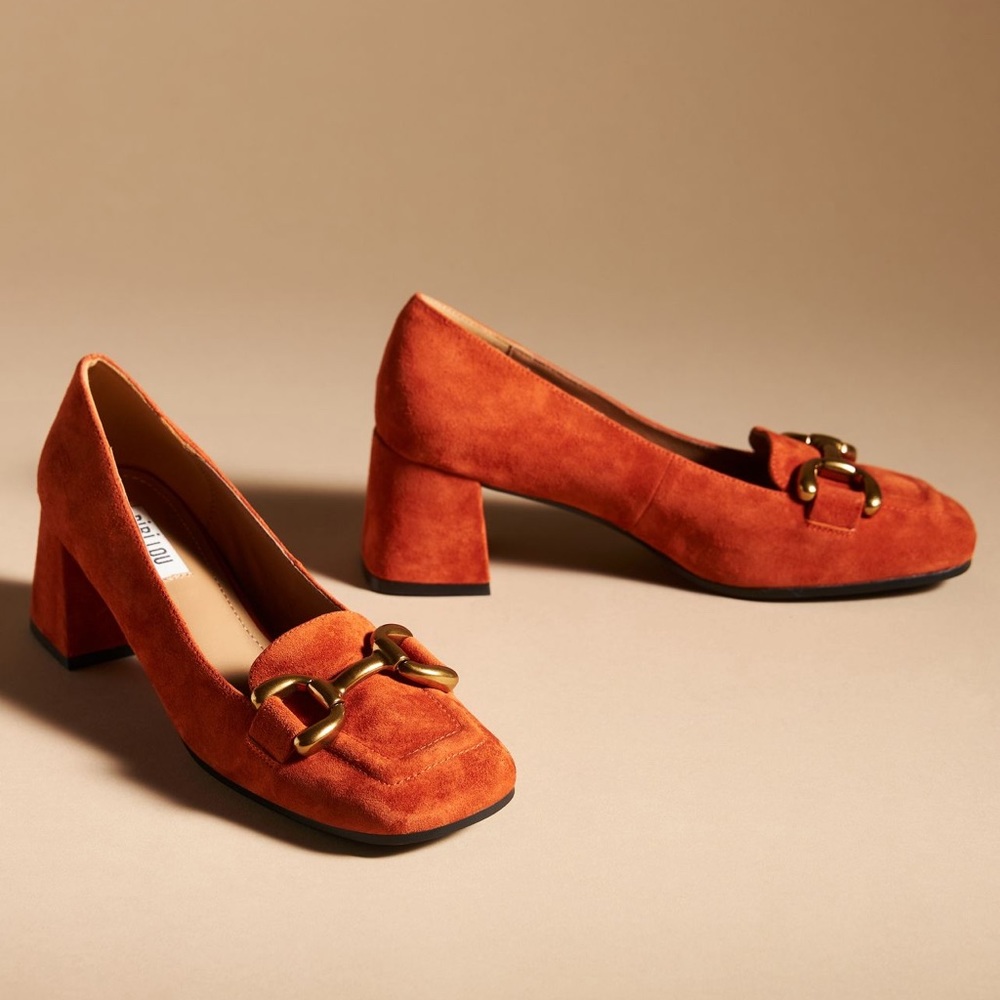 Bibi Lou Valencia Leather Heels/ Anthropologie